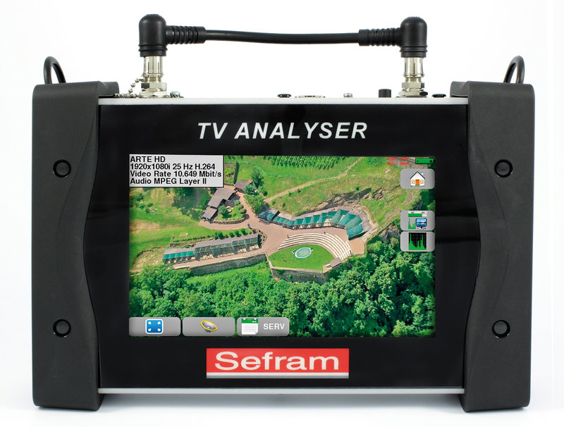 Sefram 7859B TV Meter für terrestrische, Kabel- u. Satelliten Anwendung (DVB-T /DVB-C / DVB-S), 7" Touchscreen, + Optischer Eingang und Power Measurement