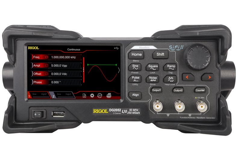 Rigol DG2052 Arbiträr-Funktionsgenerator, Touchscreen, 2 Kanäle, 50 MHz, 250 MSa/s, 16 Mpts