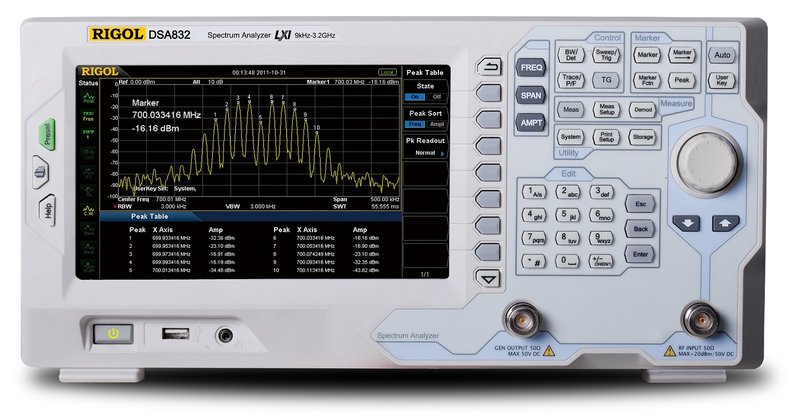Rigol DSA832-TG Spectrum Analyzer 3,2 GHz; mit Tracking Generator 100 kHz - 3,2 GHz