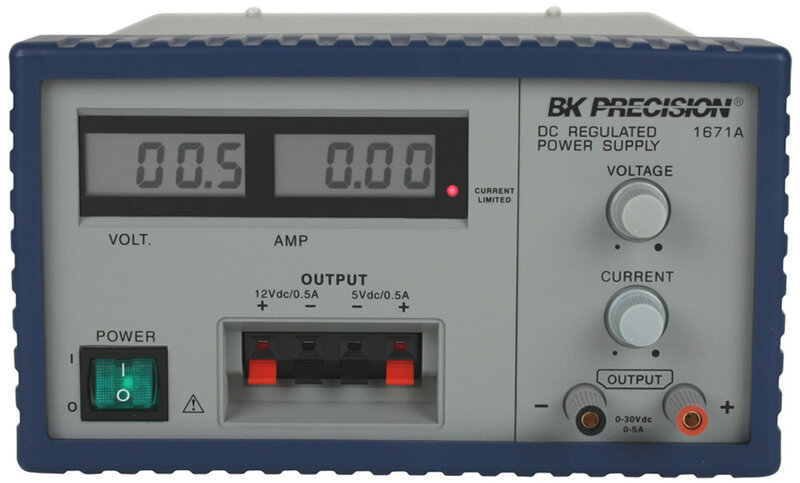 BK Precision BK1671A 3-Kanal Labor-Netzteil 0...30 V / 0...5 A; 12 V / 500 mA fix; 5 V / 500 mA fix