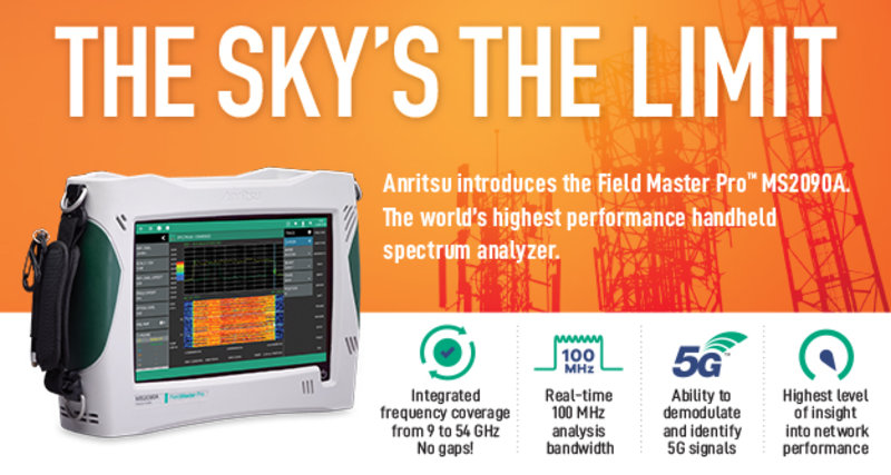 Anritsu MS2090A Field Master PRO Handheld Echtzeit-Spectrum Analyzer, 9 kHz...54 GHz, für 5G Mobilfunkanlagen, Luftfahrt- u. Satellitenkommunikation, Radarmessungen