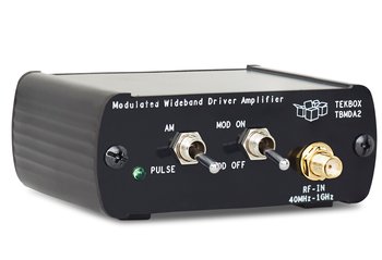 Tekbox TBMDA2 Breitband HF Verstärker 10 MHz bis 1,5 GHz, max. 0,5 W, mit 1 kHz AM / Puls Modulation, zum Test der Störfestigkeit elektronischer Schaltungen