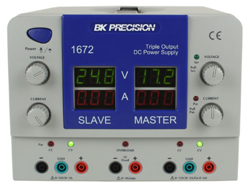 BK Precision BK1672 3-Kanal Quad Display DC Power Supply Labor-Netzteil ((2) 0-32V), 0-3A/(1) 5V3A)