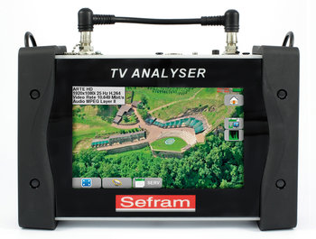 Sefram 7859B TV Meter, Antennenmessgerät für terrestrische, Kabel- u. Satelliten Anwendung (DVB-T /DVB-C / DVB-S), 7" Touchscreen, + Optischer Eingang und Power Measurement