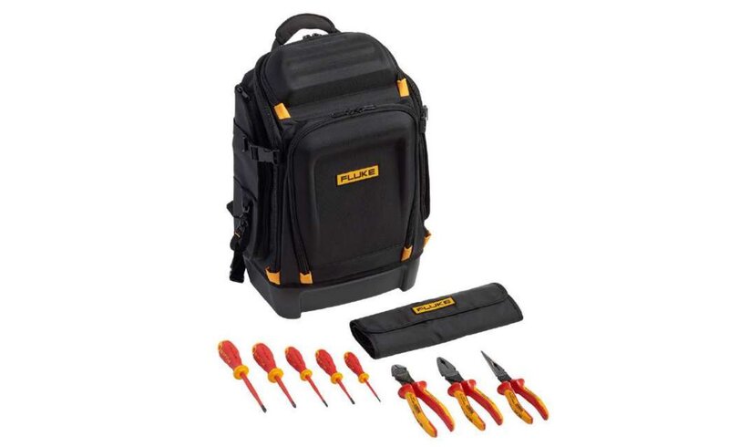 Fluke IKPK7 Professioneller Werkzeugrucksack Fluke Pack30 + Starter-Kit mit isolierten Handwerkzeugen (5 isolierte Schraubendreher und 3 isolierte Zangen und Wickeltasche