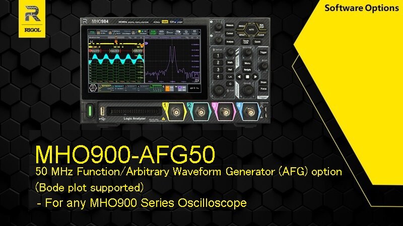 Rigol MHO900-AFG50 50 MHz Function/Arbitrary Waveform Generator (AFG) option (Bode plot supported)