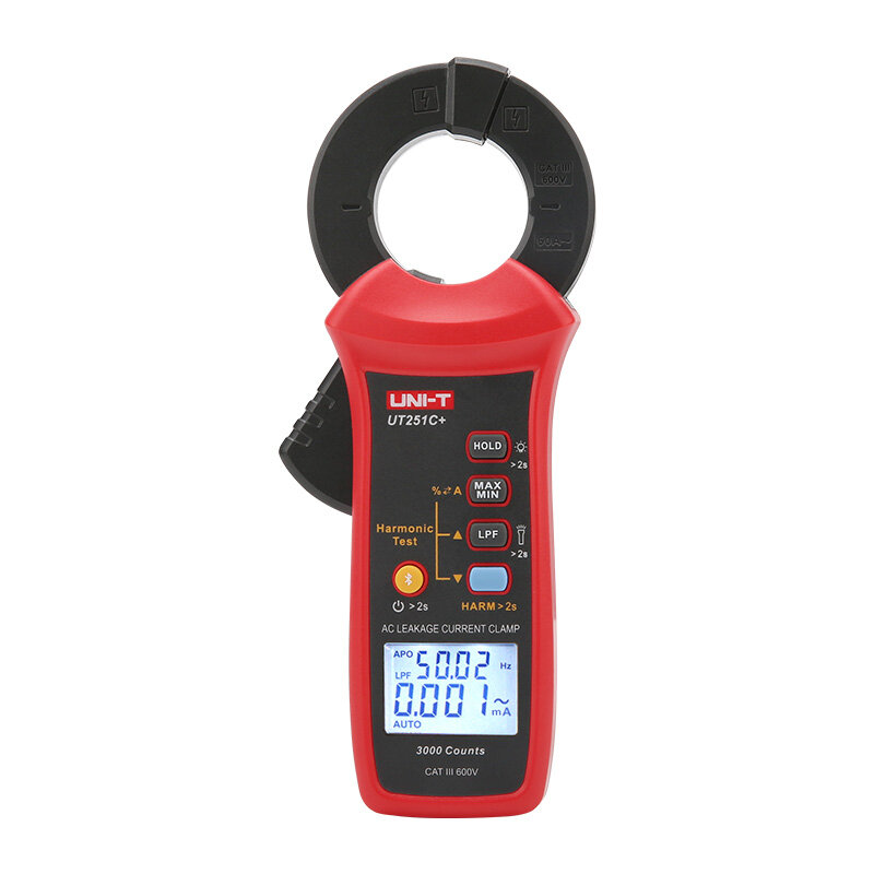 UNI-T UT251C+ Professionelle AC/DC-Stromzange, 3mA~60A; 0.001mA, Frequenz: 5Hz~5KHz, CAT III, 600V