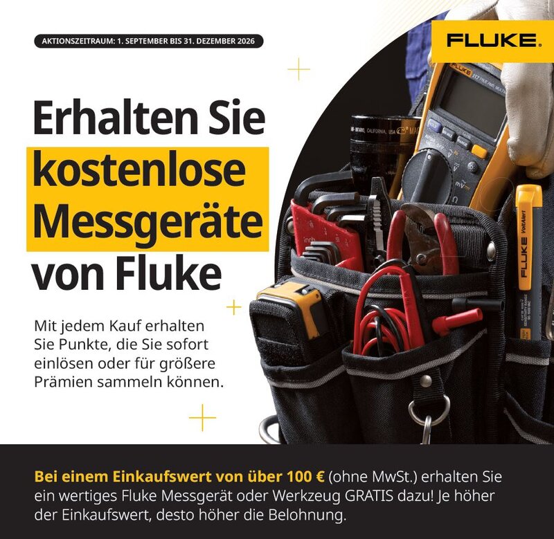 FLUKE Aktion bis 31.12.2026 - Erhalten Sie kostenlose Messgeräte von Fluke!