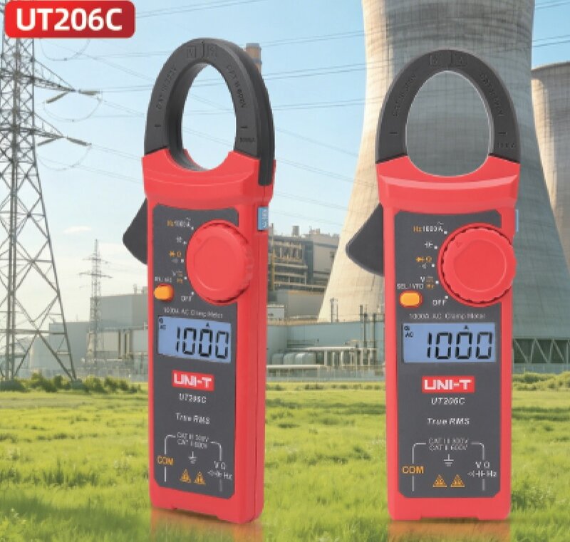 UNI-T UT206C 1000A/AC-Stromzange, bis 600V Spannungsmessungen, bis 60mF Kapazität, Frequenzmessungen 10Hz - 10MHz