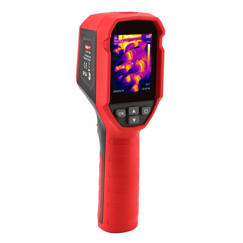 UNI-T UTi712S+ Wärmebildkamera - 120×90 Pixel, Super Resolution: 240×180 Pixel, Bildwiederholungsrate: 25Hz, -20 °C bis 550°C, 2.4" TFT-LCD-Display